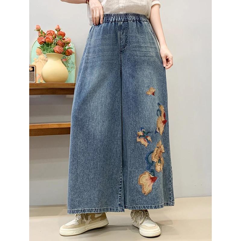 vintage style embroidered denim pants for women 2025 loose casual streetwear wide leg pants female S
vintage style embroidered denim pants for women 2025 loose casual streetwear wide leg pants female S