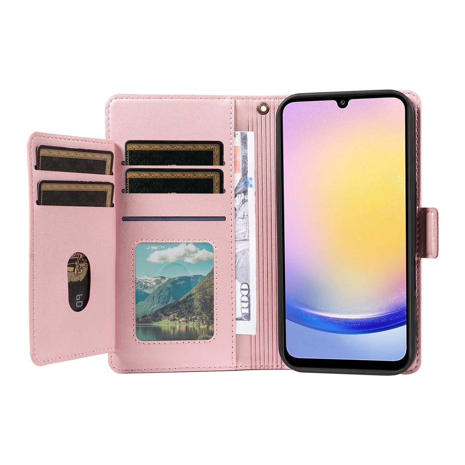 For Samsung Galaxy A25 5G (Global) Case with Multi-Card Holder and Strap PU Leather Phone Cover Stand Rose Gold
For Samsung Galaxy A25 5G (Global) Case with Multi-Card Holder and Strap PU Leather Phone Cover Stand Rose Gold