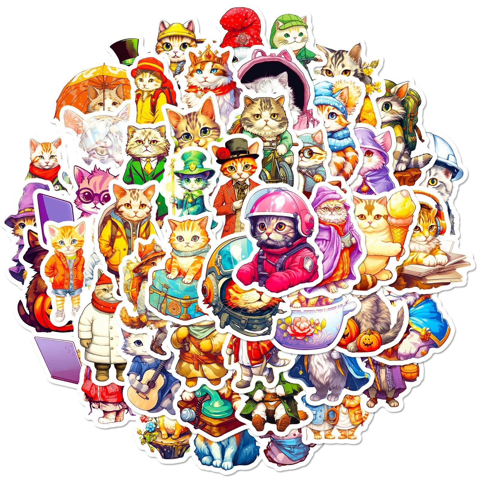 50 Cat Head Stickers with Cool and Handsome Anthropomorphic Cat Stickers with Hats Cat Words and Cats Series Cat Decorations
50 Cat Head Stickers with Cool and Handsome Anthropomorphic Cat Stickers with Hats Cat Words and Cats Series Cat Decorations