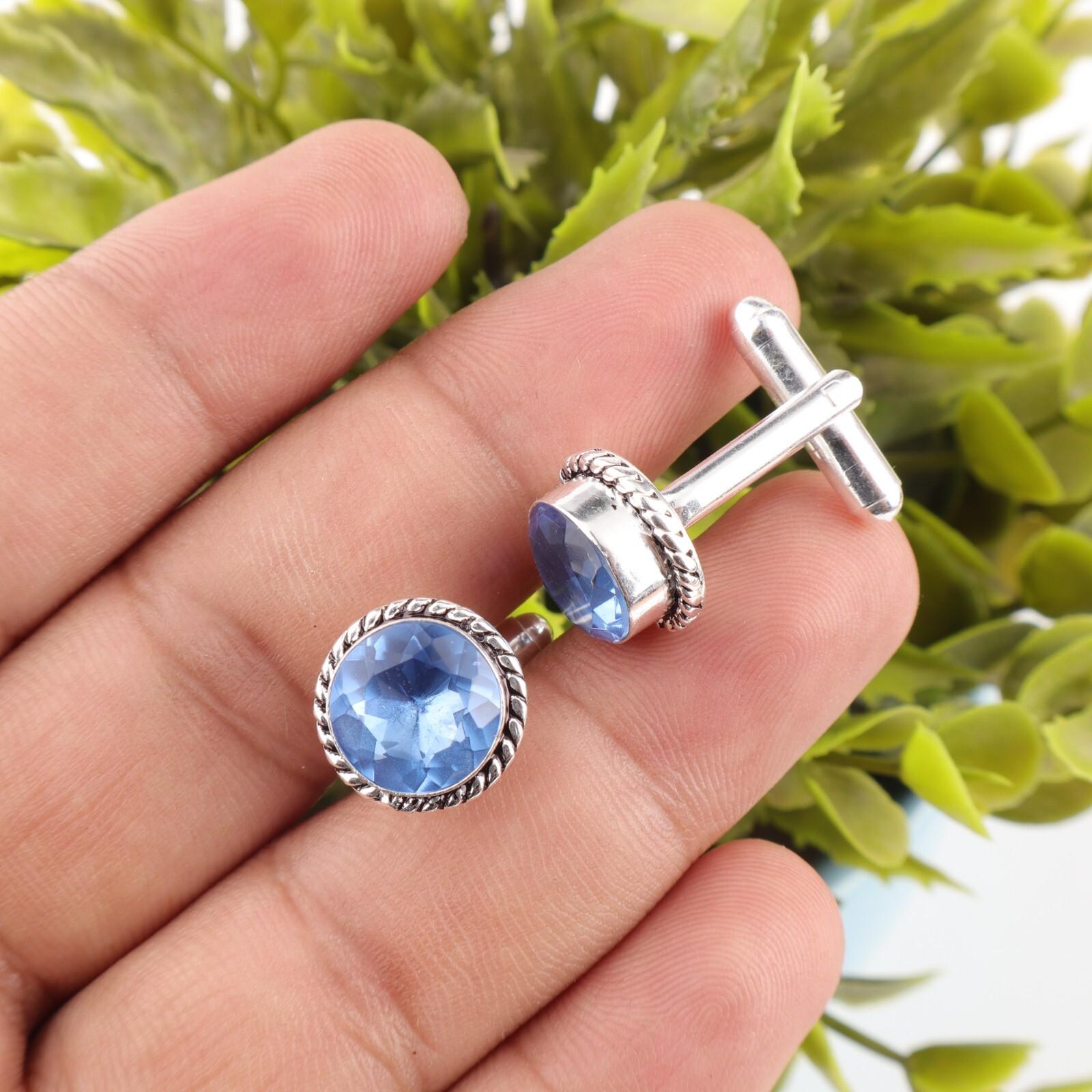 Natural Tanzanite Gemstone 925 Sterling Silver Handmade Jewelry Cufflinks 0.51 CL-3-9
Natural Tanzanite Gemstone 925 Sterling Silver Handmade Jewelry Cufflinks 0.51 CL-3-9