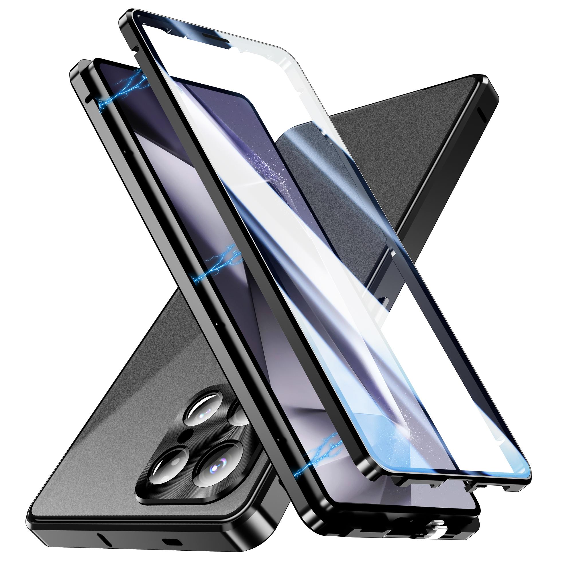 For Samsung Galaxy S25 Ultra Case Double Sides Tempered Glass+Metal Magnetic Phone Cover with Buckle Black
For Samsung Galaxy S25 Ultra Case Double Sides Tempered Glass+Metal Magnetic Phone Cover with Buckle Black