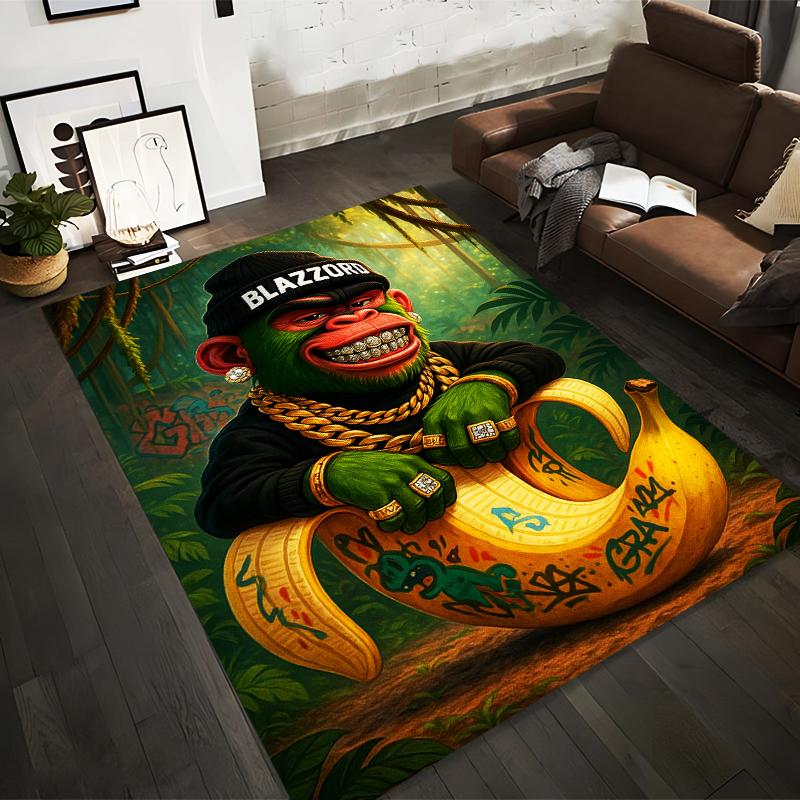 Luxury Monkey Design Carpet with Gold Chains Jungle Graffiti Bananas Suitable for use as an anti-slip for living room bedroom sofas 40x60cm( 15x23in )
Luxury Monkey Design Carpet with Gold Chains Jungle Graffiti Bananas Suitable for use as an anti-slip for living room bedroom sofas 40x60cm( 15x23in )