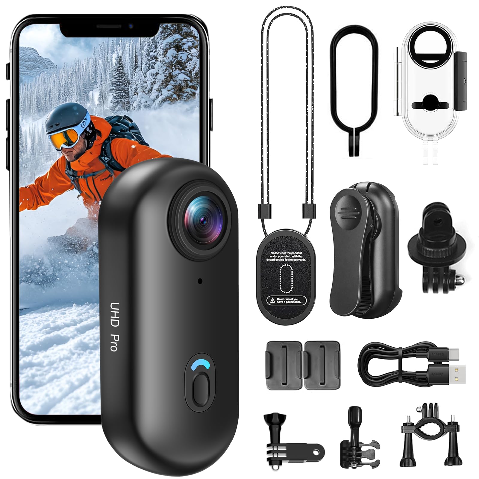 Action Camera 4K Small Wearable Camera 120° Wide Angle Vlog Video Camera 36g Lightweight Body Camera Hands-Free POV Camera WiFi Smartphone Connectivit
Action Camera 4K Small Wearable Camera 120° Wide Angle Vlog Video Camera 36g Lightweight Body Camera Hands-Free POV Camera WiFi Smartphone Connectivit