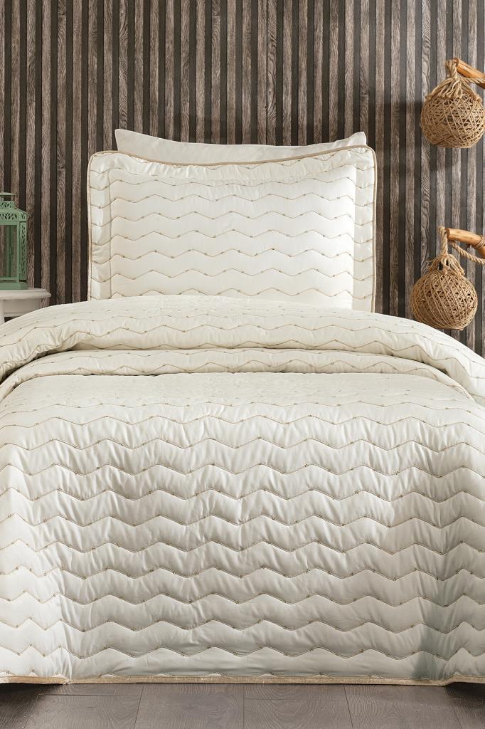 Perla Queen Size Quilted Bedspread 180x240 with Pillowcase, Queen Bed, Cotton Fabric, Single Size Cream
Perla Queen Size Quilted Bedspread 180x240 with Pillowcase, Queen Bed, Cotton Fabric, Single Size Cream
