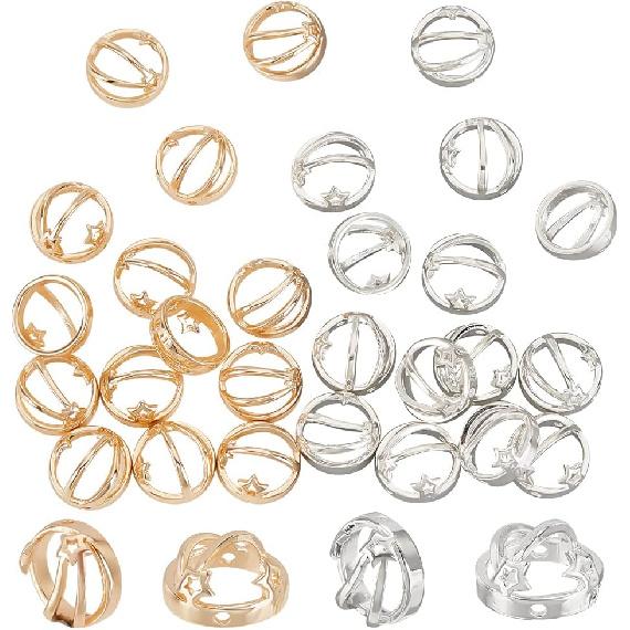 PH PandaHall 28 Круглых Рамок с Бусинами, Золотые и Серебряные Разделительные Бусины Круглая Рамка Подвеска Латунная Рамка для Бусин со Звездой Подвеска с Двумя Отверстиями для Ювелирных Изделий
PH PandaHall 28 Круглых Рамок с Бусинами, Золотые и Серебряные Разделительные Бусины Круглая Рамка Подвеска Латунная Рамка для Бусин со Звездой Подвеска с Двумя Отверстиями для Ювелирных Изделий