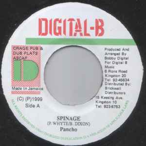 7inch Record PETER WHITE PANCHO - Spinage NONE Digital-B 1999 Jamaica Reggae, Ska & Dub Used
7inch Record PETER WHITE PANCHO - Spinage NONE Digital-B 1999 Jamaica Reggae, Ska & Dub Used