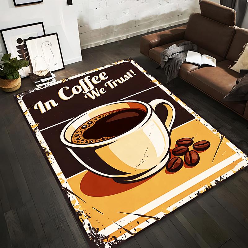 Retro Coffee Themed Carpet with In Coffee We Trust Design Suitable for use as an anti-slip for living room bedroom sofas 40x60cm( 15x23in )
Retro Coffee Themed Carpet with In Coffee We Trust Design Suitable for use as an anti-slip for living room bedroom sofas 40x60cm( 15x23in )