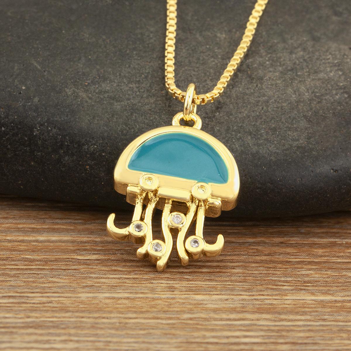 Nidin New Fashion Seahorse/Starfish/Jellyfish/Crab Inlaid Zircon Beach Charms Pendant Necklace For Women Men Jewelry Wholesale
Nidin New Fashion Seahorse/Starfish/Jellyfish/Crab Inlaid Zircon Beach Charms Pendant Necklace For Women Men Jewelry Wholesale
