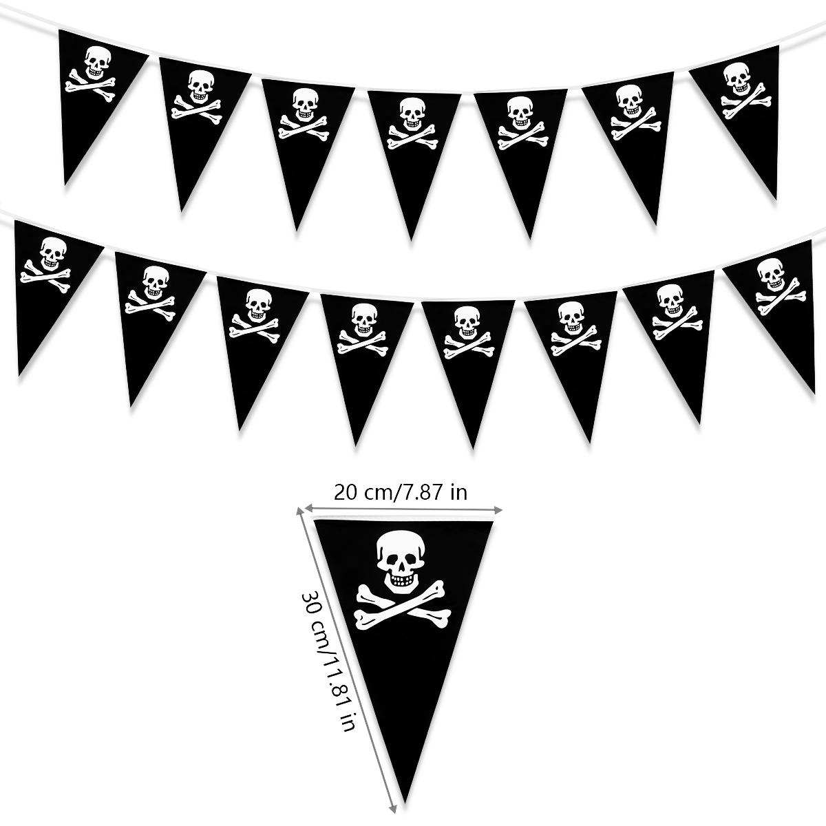5m Halloween Pirate Banners Pirate Skull Printed Black Pennant Triangle Flags Pirate Theme Party Decoration Birthday Party
5m Halloween Pirate Banners Pirate Skull Printed Black Pennant Triangle Flags Pirate Theme Party Decoration Birthday Party