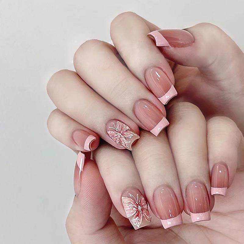 French Butterfly Gradient T-Shape Ballet Nail Patches - 24 Fresh & Sweet Short Wearable Fake Nails
French Butterfly Gradient T-Shape Ballet Nail Patches - 24 Fresh & Sweet Short Wearable Fake Nails
