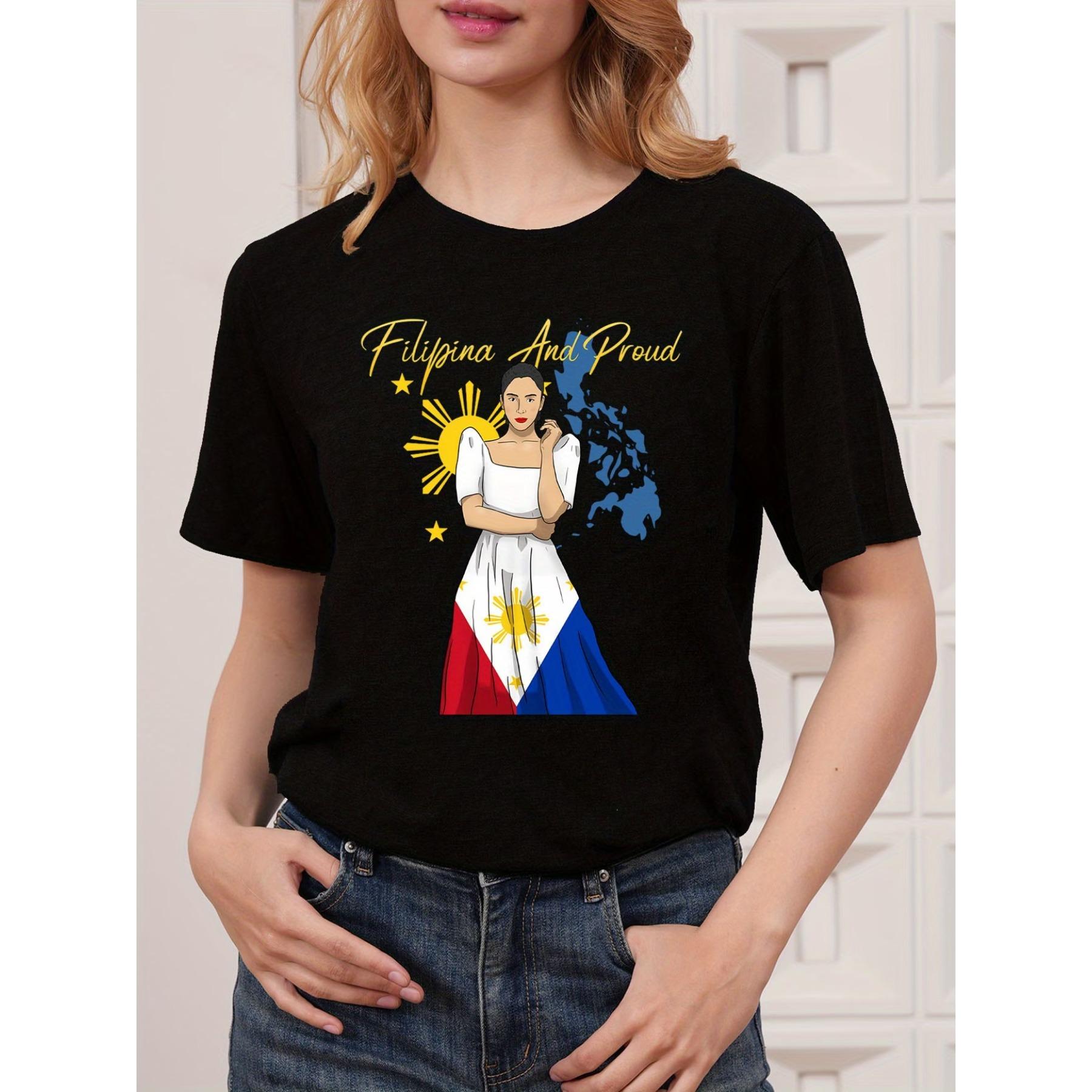 Philippines Pinay Filipina Pride Flag Filipino Print T-Shirt, Short Sleeve Crew Neck Casual Top for Summer & Spring, Women S Clothing XXL чорний
Philippines Pinay Filipina Pride Flag Filipino Print T-Shirt, Short Sleeve Crew Neck Casual Top for Summer & Spring, Women S Clothing XXL чорний