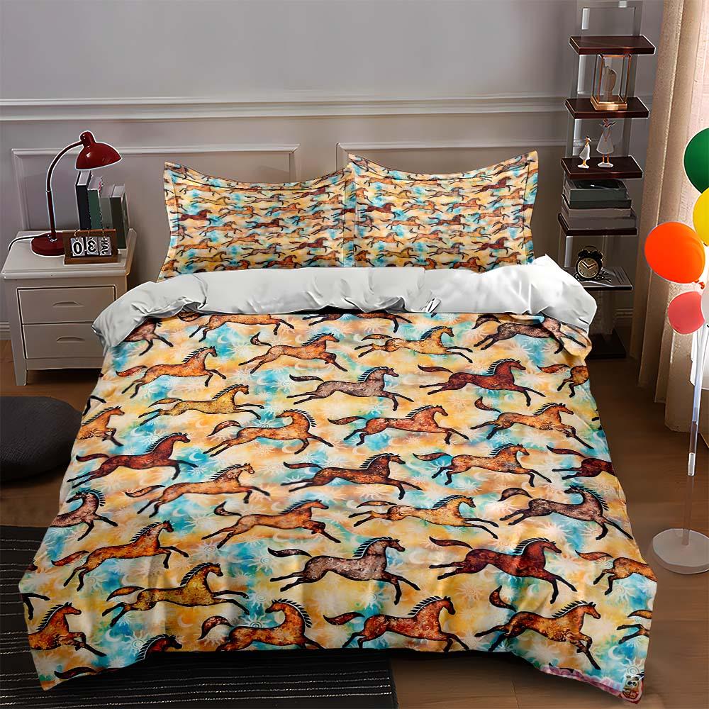 Colorful galloping horses Bedding Duvet cover sets Duvet covers Pillowcases gifts (1 * Duvet Cover 2 * Pillowcases, without duvet insert) 135x200cm
Colorful galloping horses Bedding Duvet cover sets Duvet covers Pillowcases gifts (1 * Duvet Cover 2 * Pillowcases, without duvet insert) 135x200cm
