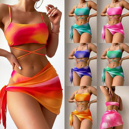2025 European & American Tie-Dye Three-Piece Bikini Set with Mesh Skirt & Split Design for Women Extra Large синий
2025 European & American Tie-Dye Three-Piece Bikini Set with Mesh Skirt & Split Design for Women Extra Large синий