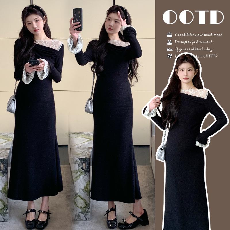 2026 Spring New Arrivals: Artistic Lace Trim Off-Shoulder Slimming Maternity Little Black Dress XL чёрный
2026 Spring New Arrivals: Artistic Lace Trim Off-Shoulder Slimming Maternity Little Black Dress XL чёрный