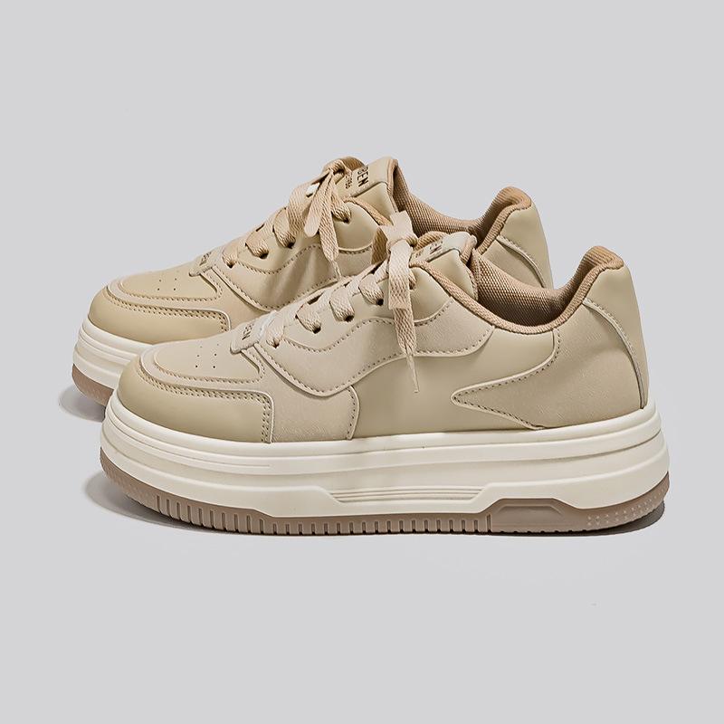 Осенняя женская обувь новая нишевая повседневная спортивная обувь для скейтборда модный бренд универсальная студенческая обувь на толстой подошве нескользящая обувь-прилив увеличивает рост 40 коричневый