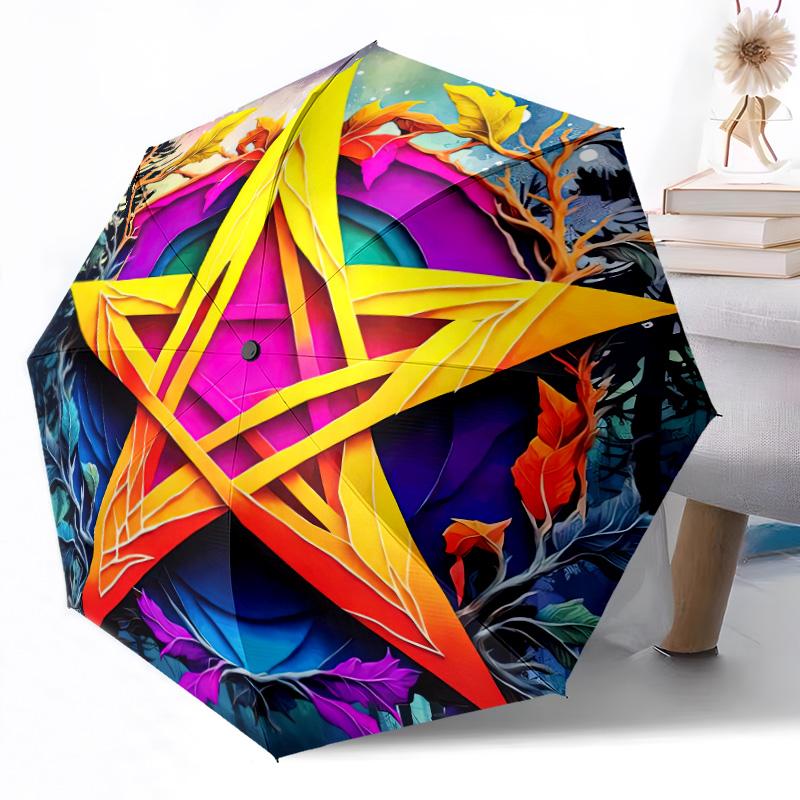 Pentagram And Celestial Symbols Compact Travel Automatic Umbrella with 8-Rib Durable Plastic & Iron for Women/Men Elegant Women s Umbrella
Pentagram And Celestial Symbols Compact Travel Automatic Umbrella with 8-Rib Durable Plastic & Iron for Women/Men Elegant Women s Umbrella