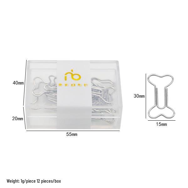 Bone-Shaped Metal Paper Clips in Clear Box, 12-Pack – Office Stationery for File Organization & Creative Bookmarks
Bone-Shaped Metal Paper Clips in Clear Box, 12-Pack – Office Stationery for File Organization & Creative Bookmarks