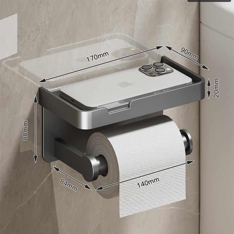 Wall-Mounted Two-In-One Toilet Paper Holder Space Aluminum Paper Towel Storage Rack Bathroom Mobile Phone Storage Rack
Wall-Mounted Two-In-One Toilet Paper Holder Space Aluminum Paper Towel Storage Rack Bathroom Mobile Phone Storage Rack