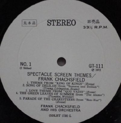 LP Record FRANK CHACKSFIELD HIS ORCHESTRA Spectacle Screen Themes GT111PROMO LONDON 1972 Japan Jazz Used
LP Record FRANK CHACKSFIELD HIS ORCHESTRA Spectacle Screen Themes GT111PROMO LONDON 1972 Japan Jazz Used