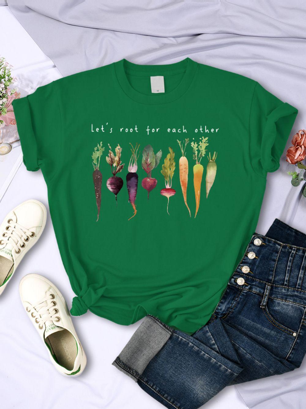 Cartoons Women TShirts Vegetables Radishes Printed Short Sleeve Comfortable Soft ONeck Tops Summer Casual Female Clothes 4XL
Cartoons Women TShirts Vegetables Radishes Printed Short Sleeve Comfortable Soft ONeck Tops Summer Casual Female Clothes 4XL