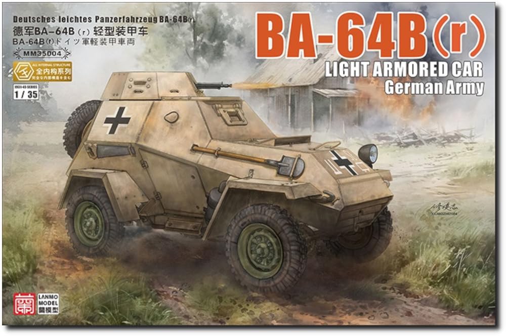 German Light Armored Vehicle with Full Interior Plastic Model LANMM-35004 1/35 BA-64B® (Combat Vehicle)
German Light Armored Vehicle with Full Interior Plastic Model LANMM-35004 1/35 BA-64B® (Combat Vehicle)