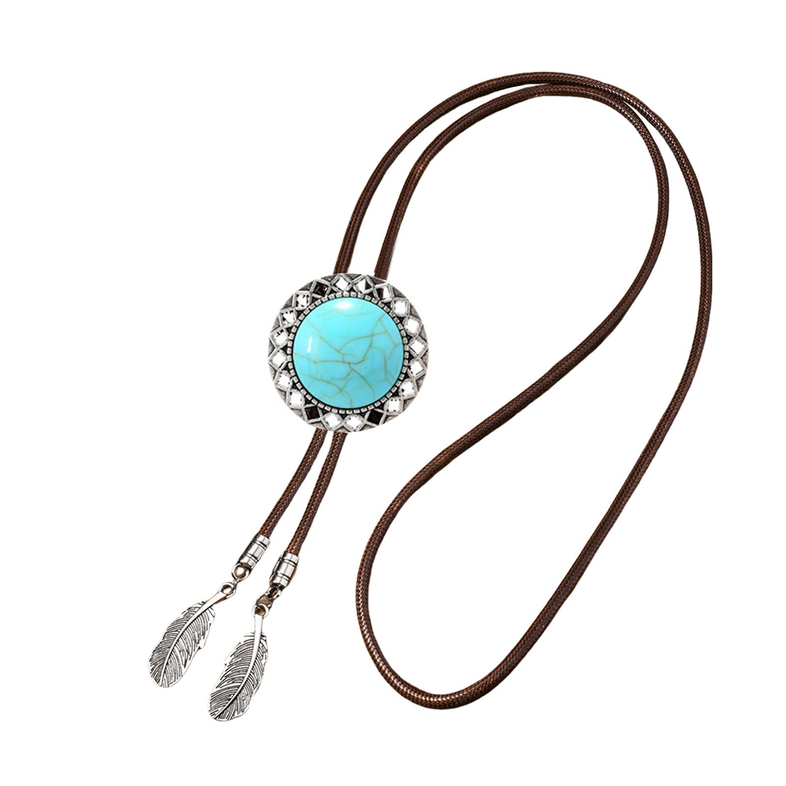 Men s Rodeos Western Leather Cord Bolo Tie Antique Floral Stone Jewelry Cowboy Necktie Necklace with Feathered Pendant D
Men s Rodeos Western Leather Cord Bolo Tie Antique Floral Stone Jewelry Cowboy Necktie Necklace with Feathered Pendant D