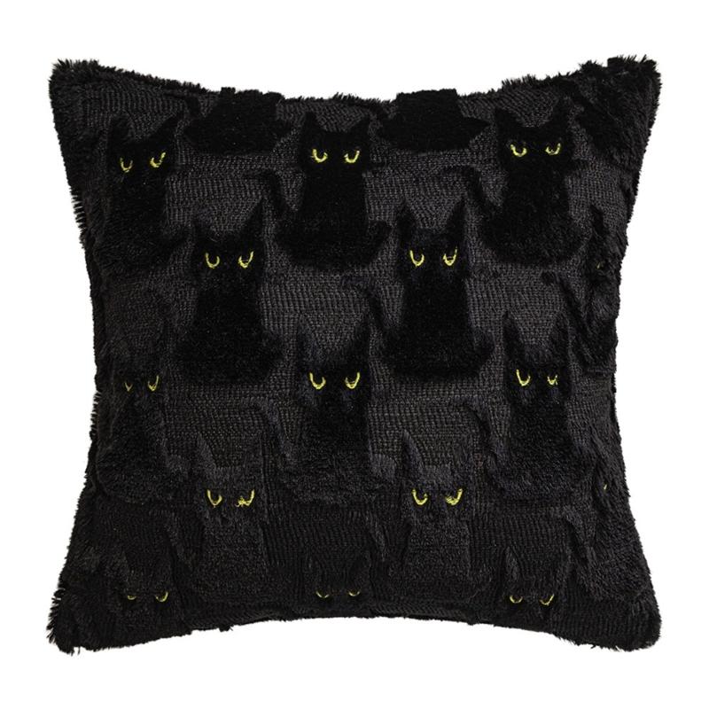 Spooky Black Cats Tufted Throw Pillow Case Plush Faux Furs Fabric Cushion Cover For Halloween Bedroom Sofa Decoration 450*450mm
Spooky Black Cats Tufted Throw Pillow Case Plush Faux Furs Fabric Cushion Cover For Halloween Bedroom Sofa Decoration 450*450mm