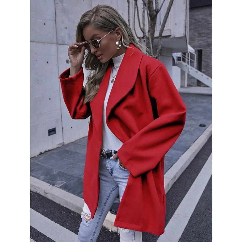 Женские осенние и зимние пальто Модное длинное шерстяное пальто с лацканами для женщин S
Женские осенние и зимние пальто Модное длинное шерстяное пальто с лацканами для женщин S