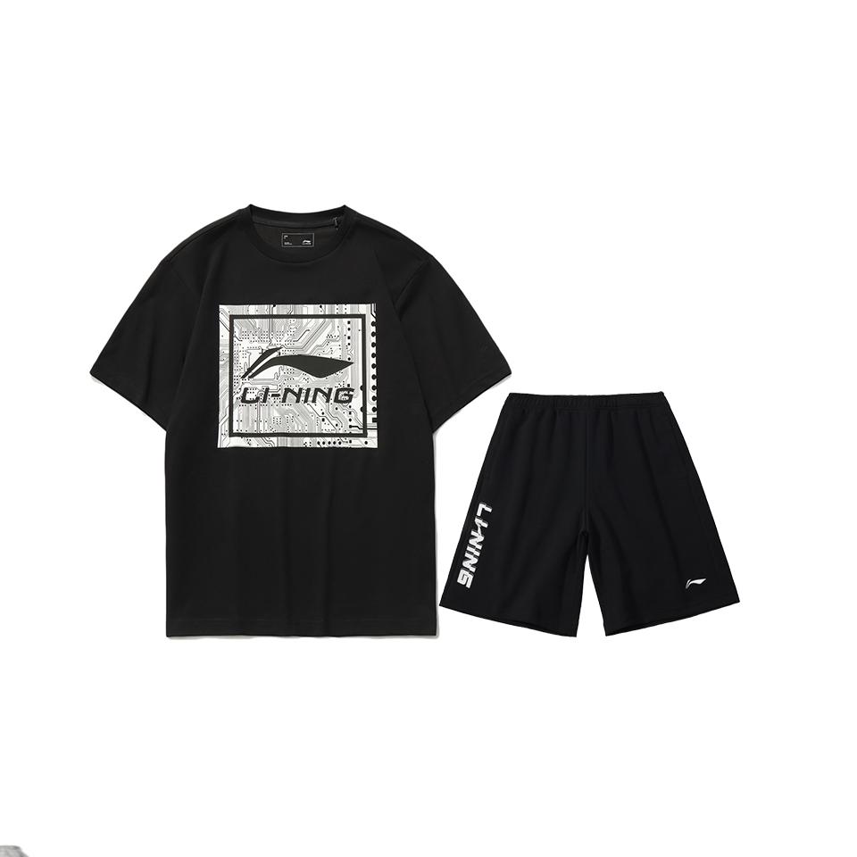 Li-Ning Logo Print Loose Round Neck Short Sleeve T-Shirt And Loose Straight Leg Five-Point Shorts Casual Sports Set Men sets Black AHSUA15-2+AKSU747-1 XXL
Li-Ning Logo Print Loose Round Neck Short Sleeve T-Shirt And Loose Straight Leg Five-Point Shorts Casual Sports Set Men sets Black AHSUA15-2+AKSU747-1 XXL