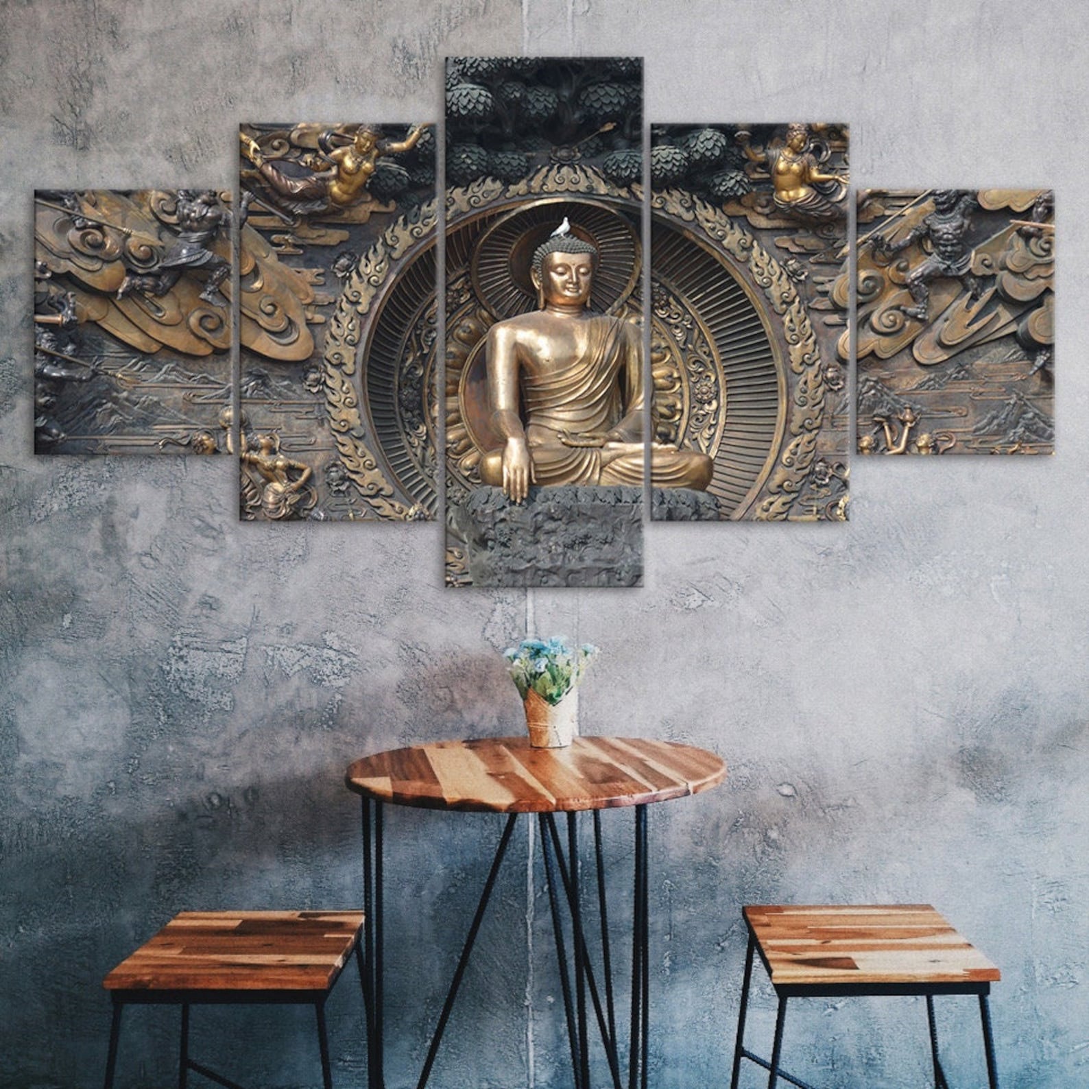 Buddha Statue Sculpture 5 Piece Five Panel Wall Canvas Print Modern Art Poster Picture Home Decor Gift For Him For Her 20X35 20X45 20X55CM
Buddha Statue Sculpture 5 Piece Five Panel Wall Canvas Print Modern Art Poster Picture Home Decor Gift For Him For Her 20X35 20X45 20X55CM