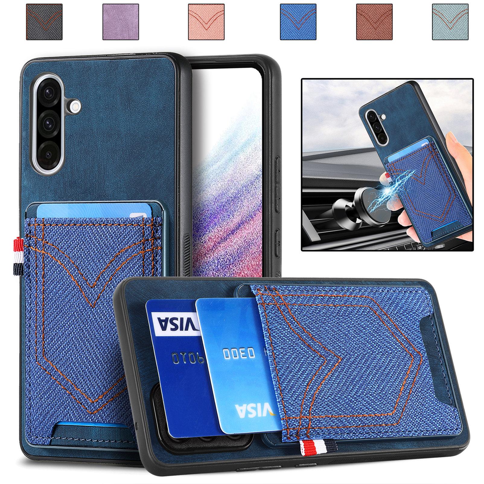 For Samsung Galaxy A56 5G Phone Case Retro Jean Cloth Texture Leather Back Cover with Card Holder Black
For Samsung Galaxy A56 5G Phone Case Retro Jean Cloth Texture Leather Back Cover with Card Holder Black