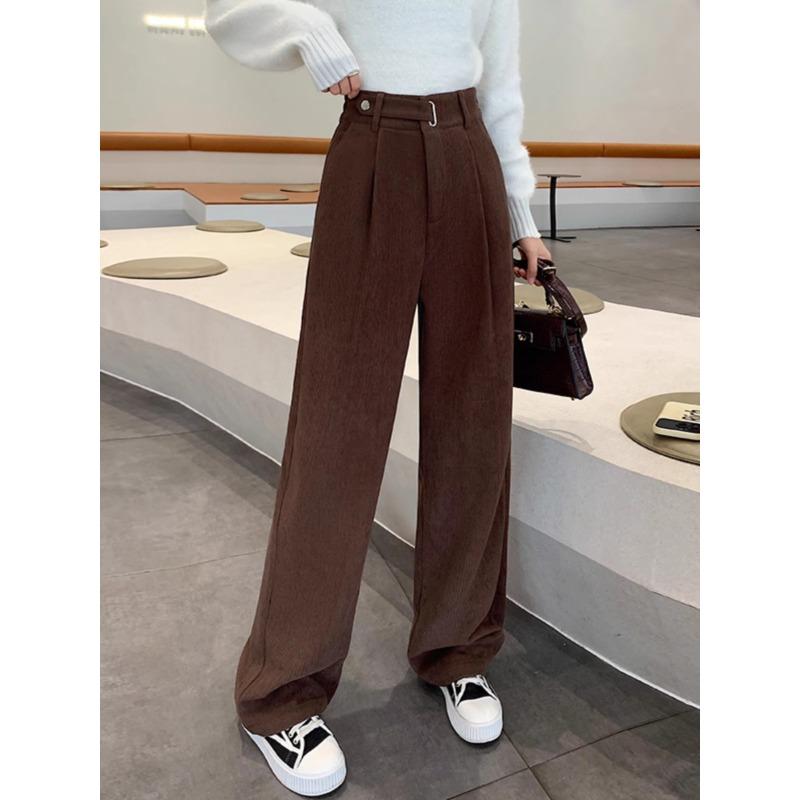 Брюки цвета верблюжьей вельвета для женщин на осень и зиму, новые прямые широкие брюки с высокой талией из европейского хлопкового бархата с драпировкой 2XL
Брюки цвета верблюжьей вельвета для женщин на осень и зиму, новые прямые широкие брюки с высокой талией из европейского хлопкового бархата с драпировкой 2XL