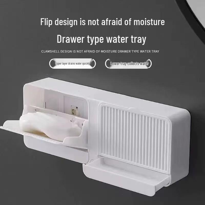 Luxury Wall-Mounted Double Soap Dish with Flip Cover - No-Drill Installation Single White
Luxury Wall-Mounted Double Soap Dish with Flip Cover - No-Drill Installation Single White
