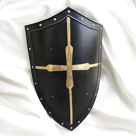 Medieval Crusader Shield Black and Gold Templar Cross Knight Armor Wall Decor Handmade
Medieval Crusader Shield Black and Gold Templar Cross Knight Armor Wall Decor Handmade