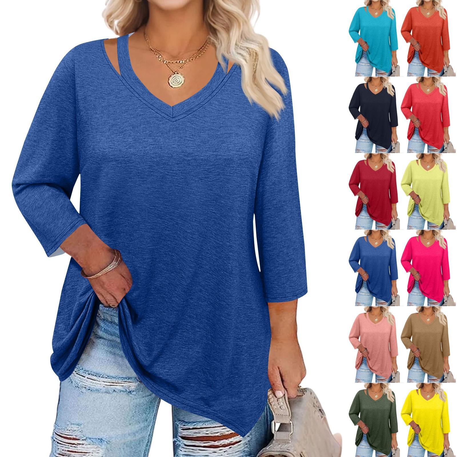Women s Solid Color Plus Size Tops Hollow V Neck 3/4 Sleeve Shirt Elegant Casual Tops L армия зеленый
Women s Solid Color Plus Size Tops Hollow V Neck 3/4 Sleeve Shirt Elegant Casual Tops L армия зеленый