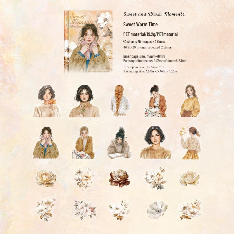 Blooming Encounter Series: Sugar Poem White Ink Stickers - 40 Flower & Character-Themed Sheets for Journal Decoration
Blooming Encounter Series: Sugar Poem White Ink Stickers - 40 Flower & Character-Themed Sheets for Journal Decoration