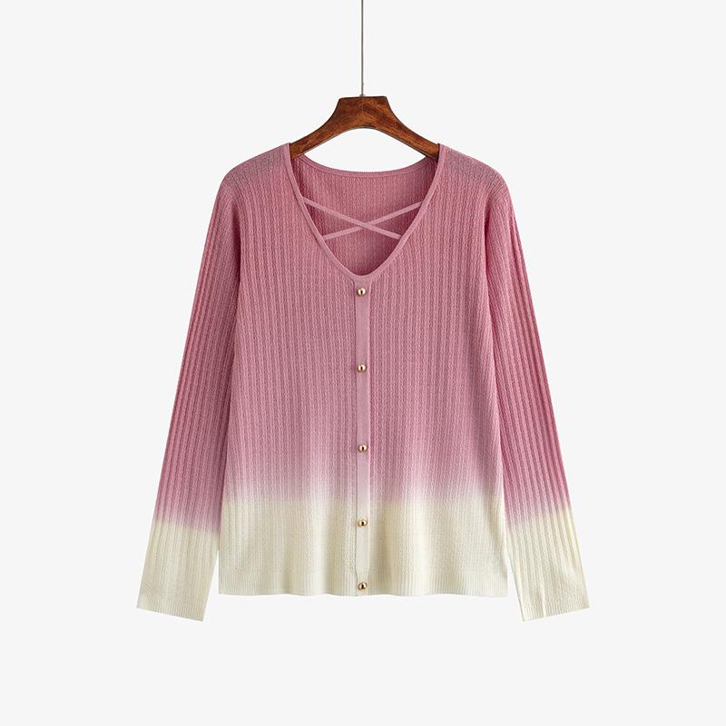 Верхняя одежда для женщин больших размеров с градиентом на весну и осень Внутренний трикотаж 3XL розовый
Верхняя одежда для женщин больших размеров с градиентом на весну и осень Внутренний трикотаж 3XL розовый