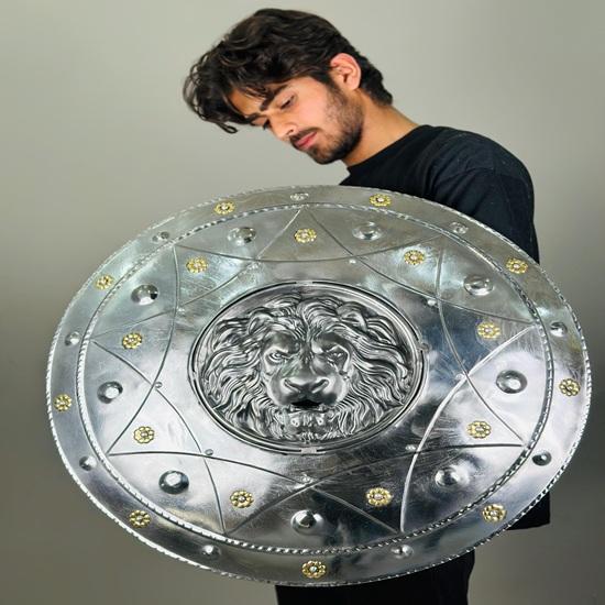 Lion Face Shield Crusader Round Shield Medieval Knight Armor Steel Polish Shield Best Gift 55.88 cm
Lion Face Shield Crusader Round Shield Medieval Knight Armor Steel Polish Shield Best Gift 55.88 cm