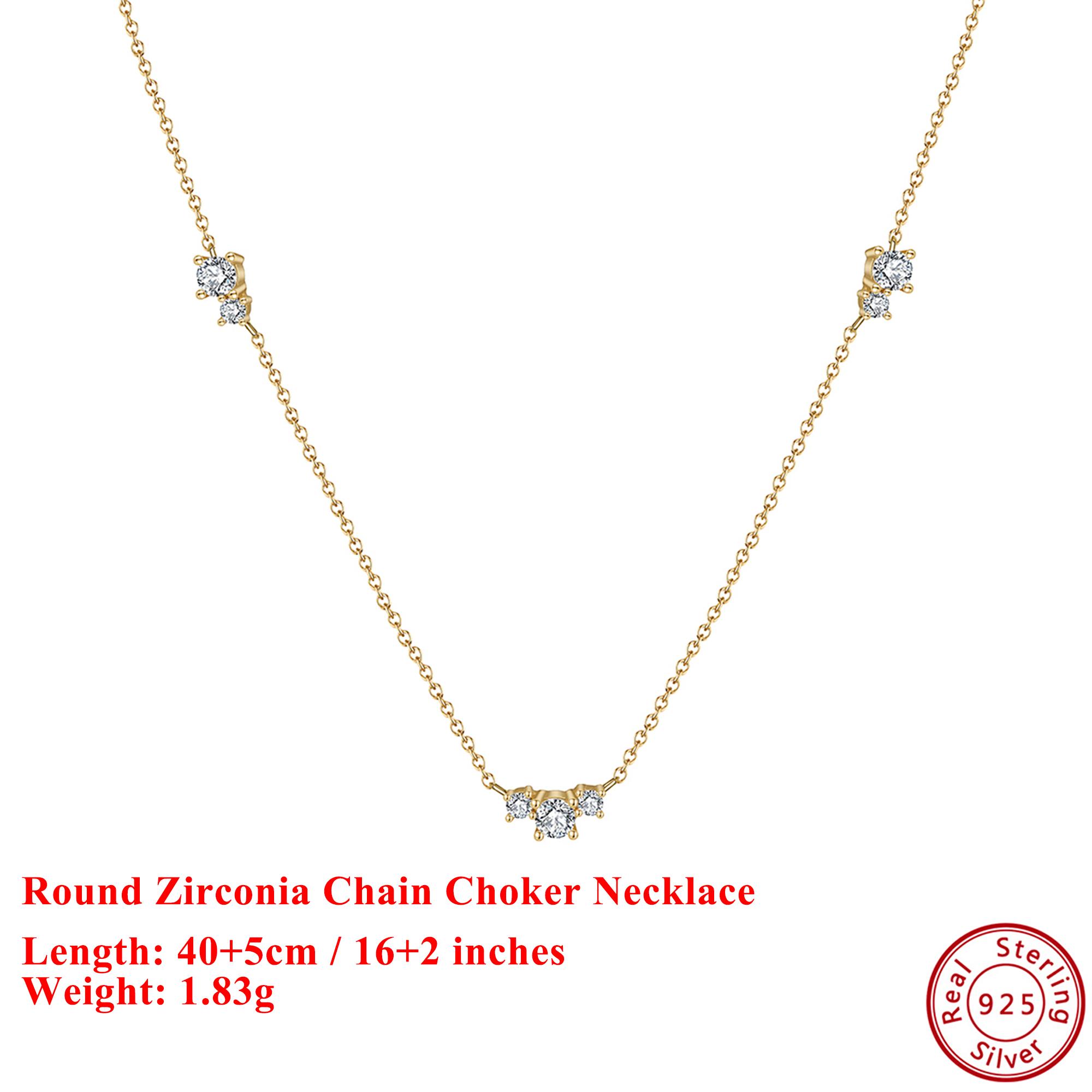 EFFIE QUEEN S925 Silver 14k Gold Round Zirconia Chain Choker Necklace Simple Jewelry for Women, Men Birthdays Party Gift APN20
EFFIE QUEEN S925 Silver 14k Gold Round Zirconia Chain Choker Necklace Simple Jewelry for Women, Men Birthdays Party Gift APN20