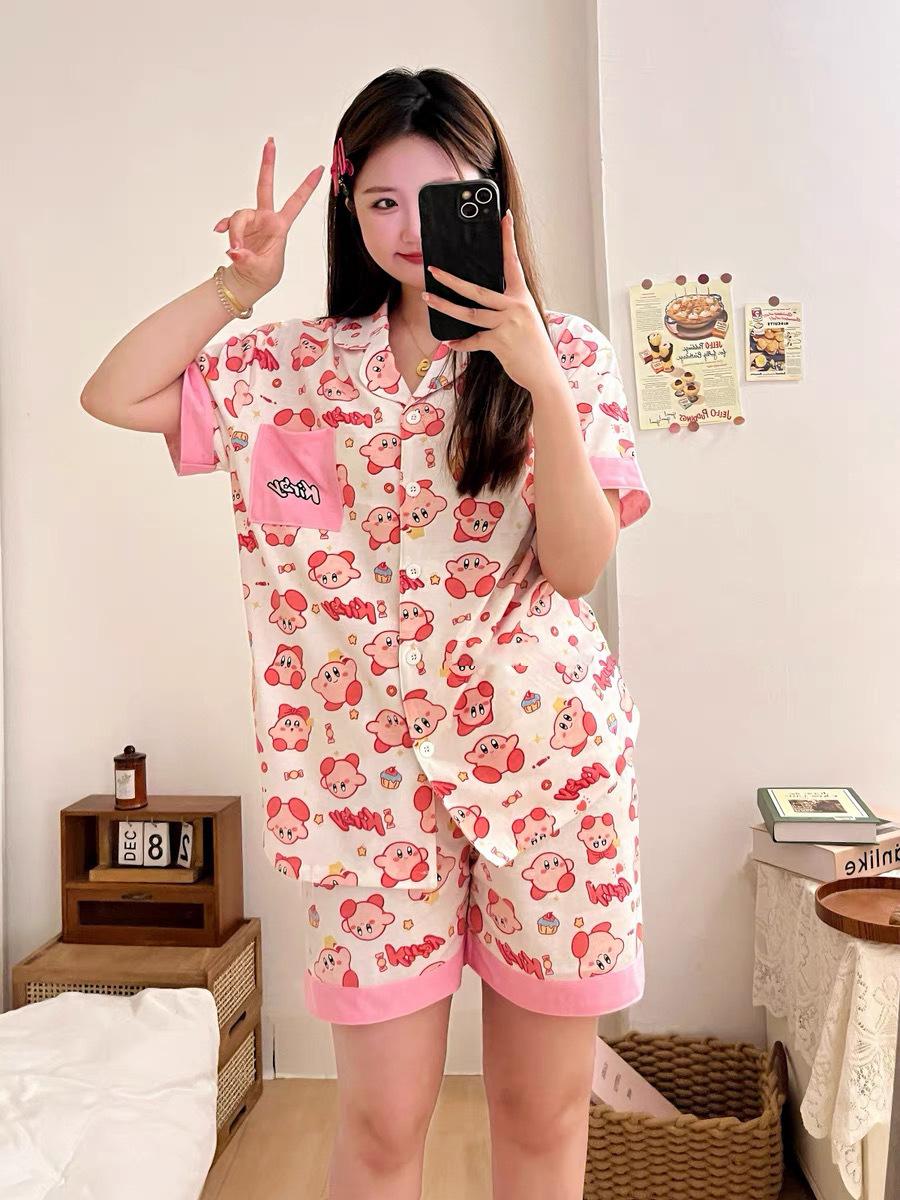 Full of ins Wind Star Kirby Pajamas Women s Summer Short Sleeve Shorts Cardigan Two-piece Girls Casual Homewear S
Full of ins Wind Star Kirby Pajamas Women s Summer Short Sleeve Shorts Cardigan Two-piece Girls Casual Homewear S