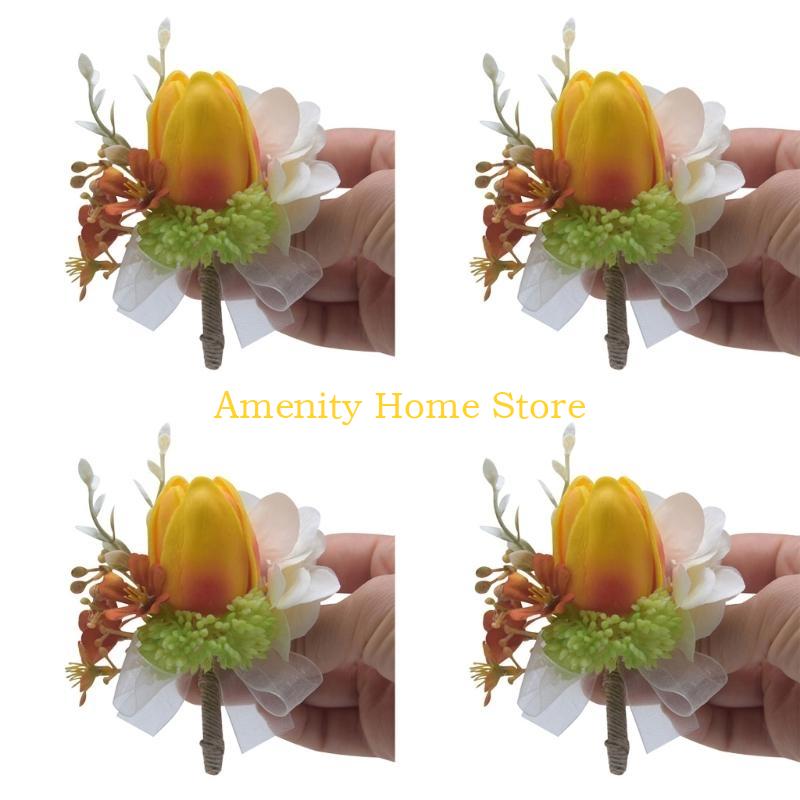 F26C 4Pcs Boutonniere for Bride and Groom Proms Party, Wedding Corsage Boutonniere for Bridesmaid and Groomsmen жовтий
F26C 4Pcs Boutonniere for Bride and Groom Proms Party, Wedding Corsage Boutonniere for Bridesmaid and Groomsmen жовтий
