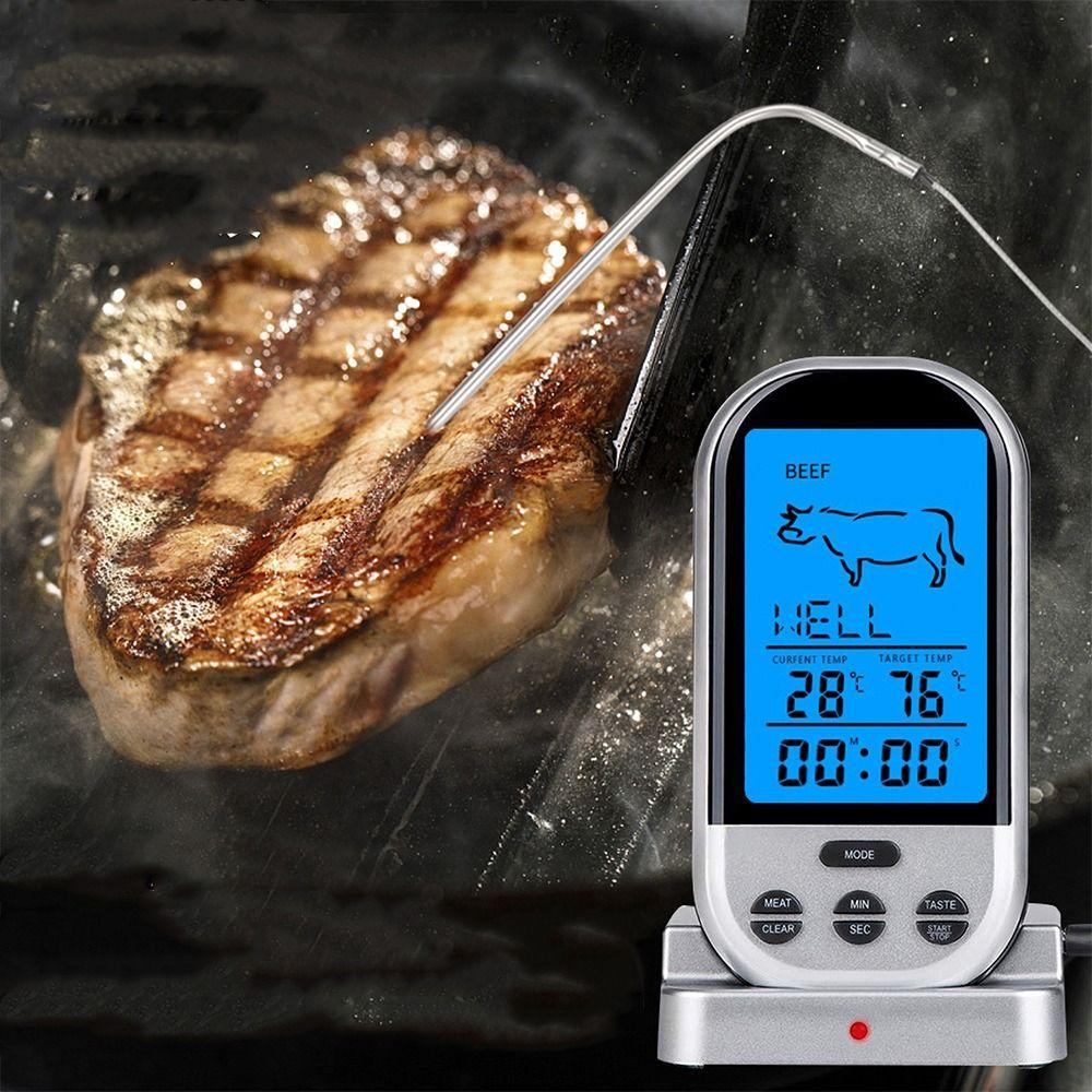 Remote Temperature Control Wireless Digital Meat Thermometer For Grill BBQ Food Oven срібний
Remote Temperature Control Wireless Digital Meat Thermometer For Grill BBQ Food Oven срібний
