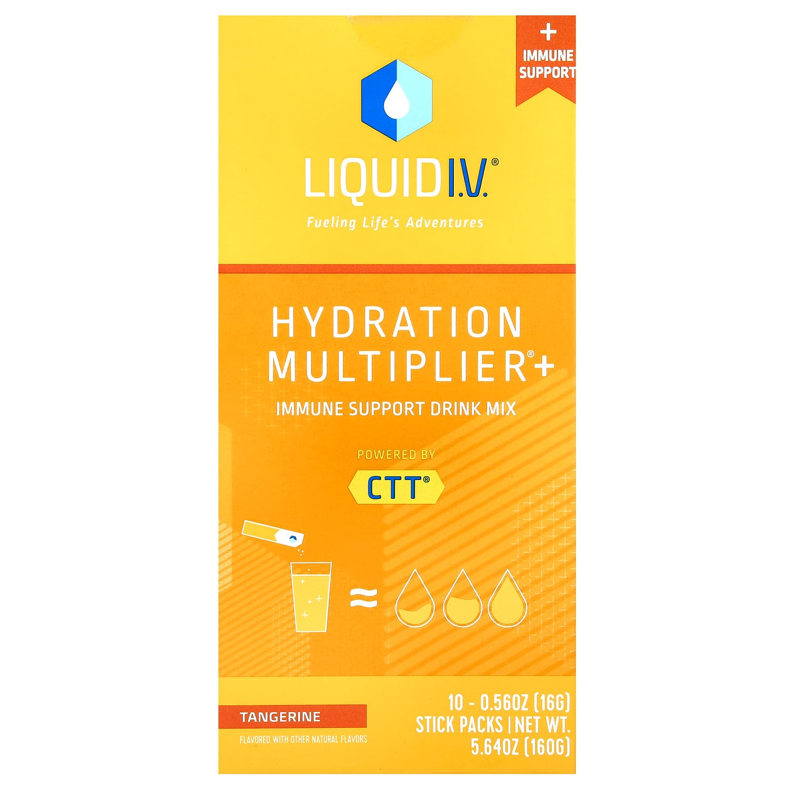Liquid IV, Moisture Multiplier + Immune Boosting Drink Mix, Tangerine, 10 пакетів у стіках, 16 г (0,56 унції) кожен
Liquid IV, Moisture Multiplier + Immune Boosting Drink Mix, Tangerine, 10 пакетів у стіках, 16 г (0,56 унції) кожен