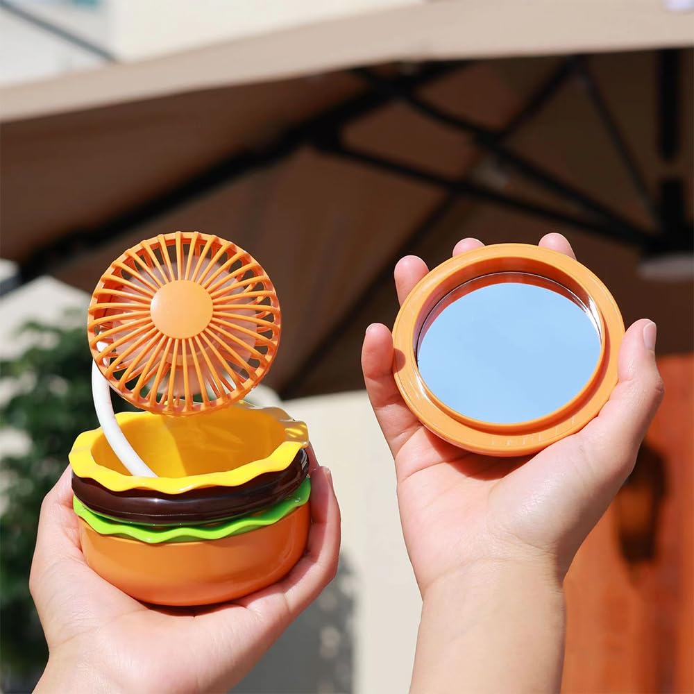Rechargeable Hamburg mini idea cute toy fan with 3 speed small gift for family and friends in fan, mirror, mode, summer.
Rechargeable Hamburg mini idea cute toy fan with 3 speed small gift for family and friends in fan, mirror, mode, summer.
