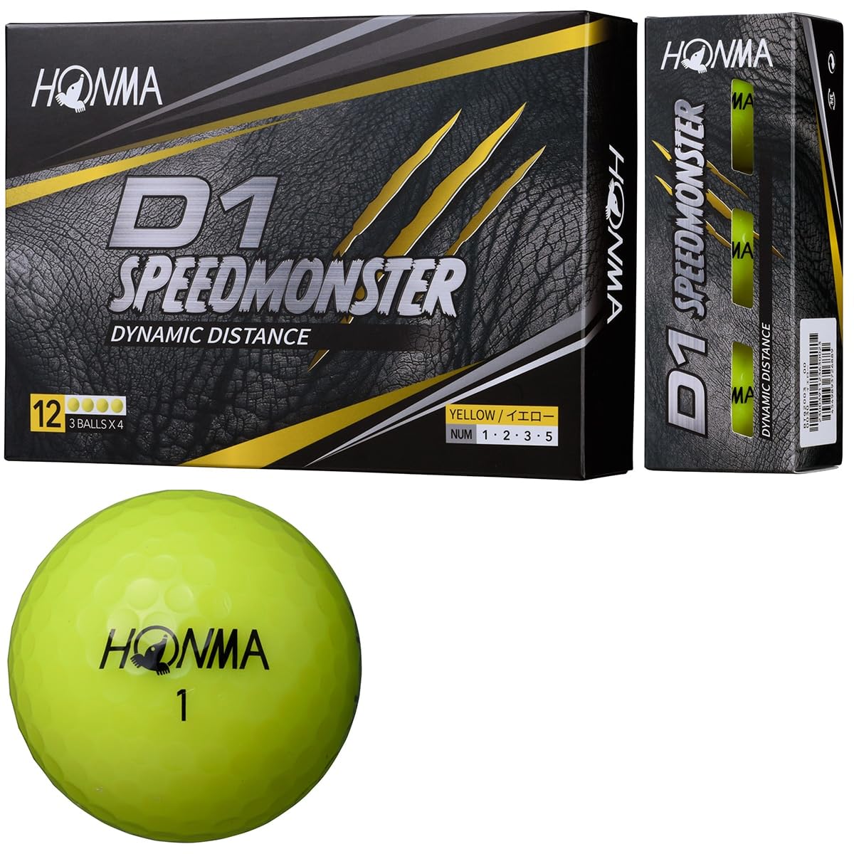 Honma Golf D1 Speed Monster 3 Dozen Set Yellow Balls, (36 Balls),
Honma Golf D1 Speed Monster 3 Dozen Set Yellow Balls, (36 Balls),