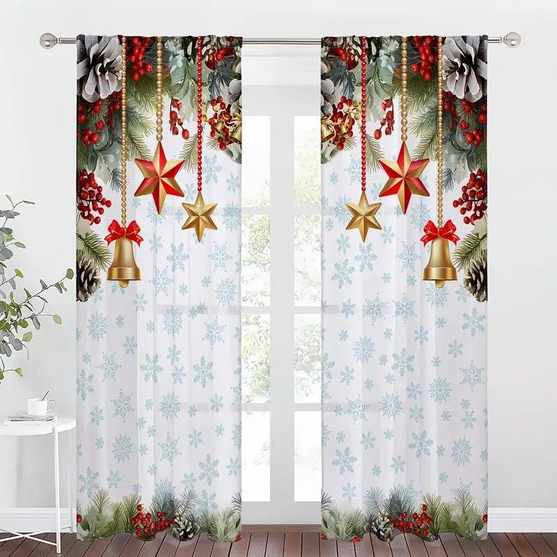 Christmas Snowflake Star Scene Pole Bag Curtains Bedroom Living Room Decoration Home Made Of Polyester Area Window Treatment W100*H70(CM)-Rod Pocket&1PCS
Christmas Snowflake Star Scene Pole Bag Curtains Bedroom Living Room Decoration Home Made Of Polyester Area Window Treatment W100*H70(CM)-Rod Pocket&1PCS