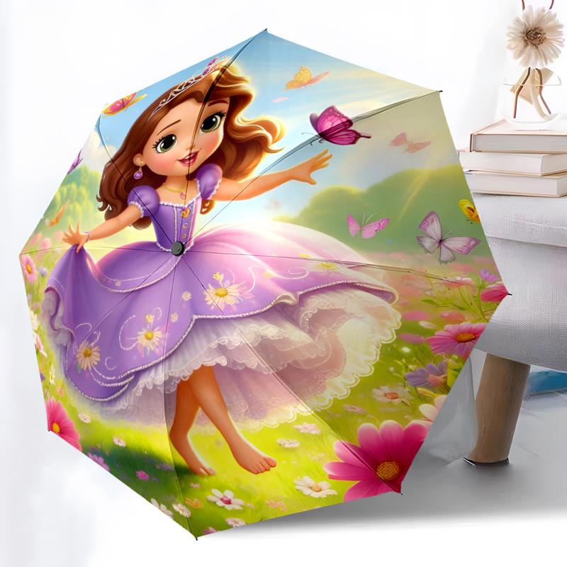 1pc Sturdy 8-Bone Auto Umbrella, Sofia The First Butterfly Floral Pastel Umbrella, Digital Printed, Foldable Umbrella for On-the-Go Outdoor Use
1pc Sturdy 8-Bone Auto Umbrella, Sofia The First Butterfly Floral Pastel Umbrella, Digital Printed, Foldable Umbrella for On-the-Go Outdoor Use