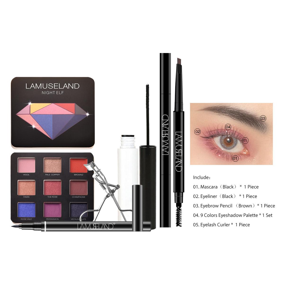 LAMUSELAND 4Pcs/Set Eye Makeup Set Туш + Підводка + Олівець для брів + Палетка тіней для повік
LAMUSELAND 4Pcs/Set Eye Makeup Set Туш + Підводка + Олівець для брів + Палетка тіней для повік