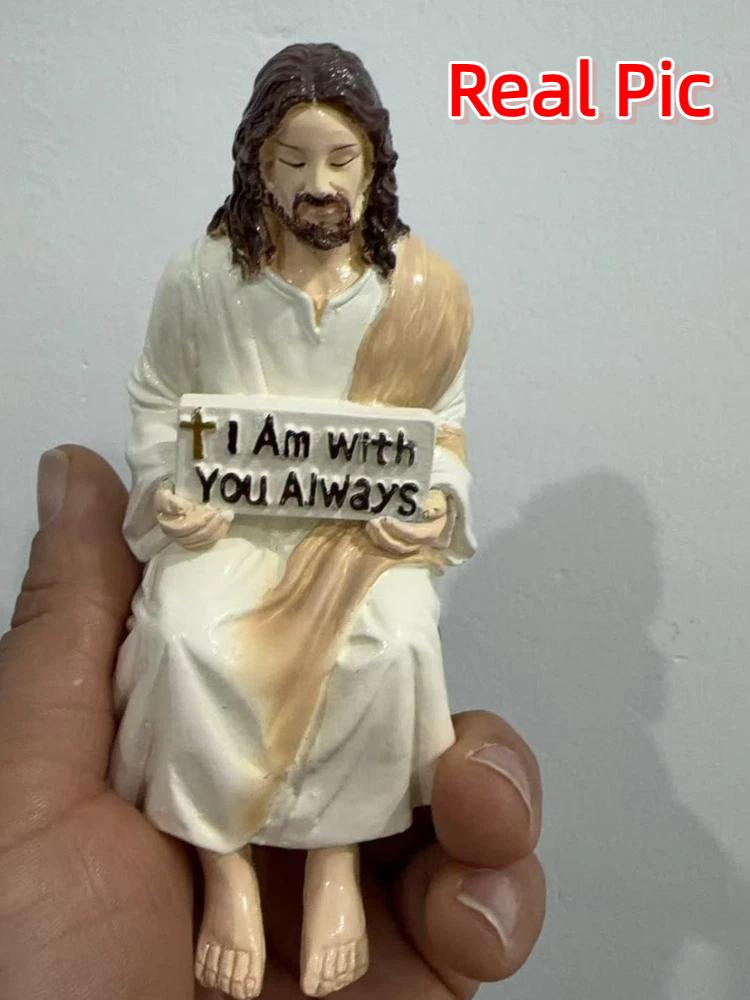 Mini Jesus Figurine With Inspirational Sign Small Miniature Craft For Car Dashboard, Resin Statue, Christian Gift, Desk Decor 6cm
Mini Jesus Figurine With Inspirational Sign Small Miniature Craft For Car Dashboard, Resin Statue, Christian Gift, Desk Decor 6cm