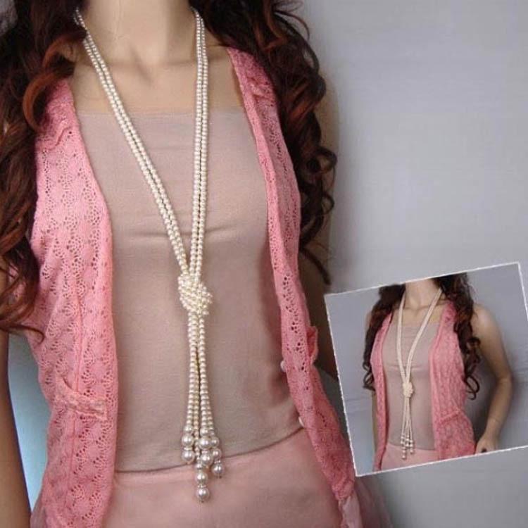 Double-Layer Pearl Tassel Necklace - Versatile Autumn/Winter Sweater Chain for Women
Double-Layer Pearl Tassel Necklace - Versatile Autumn/Winter Sweater Chain for Women